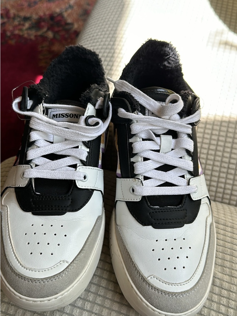 Missoni Black and White Low-Top Sneakers